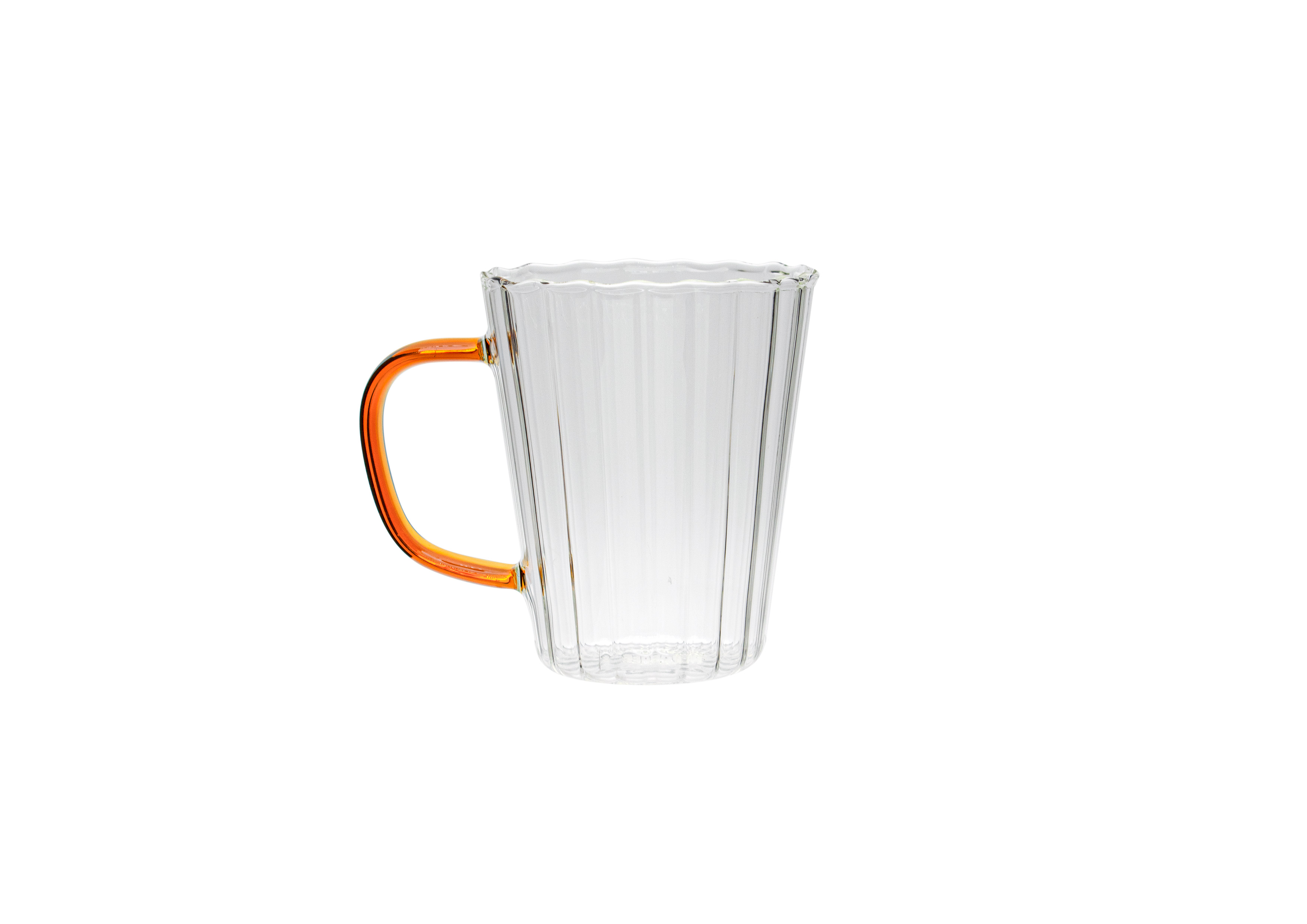 380ml high borosilicate glass  cup with handle
