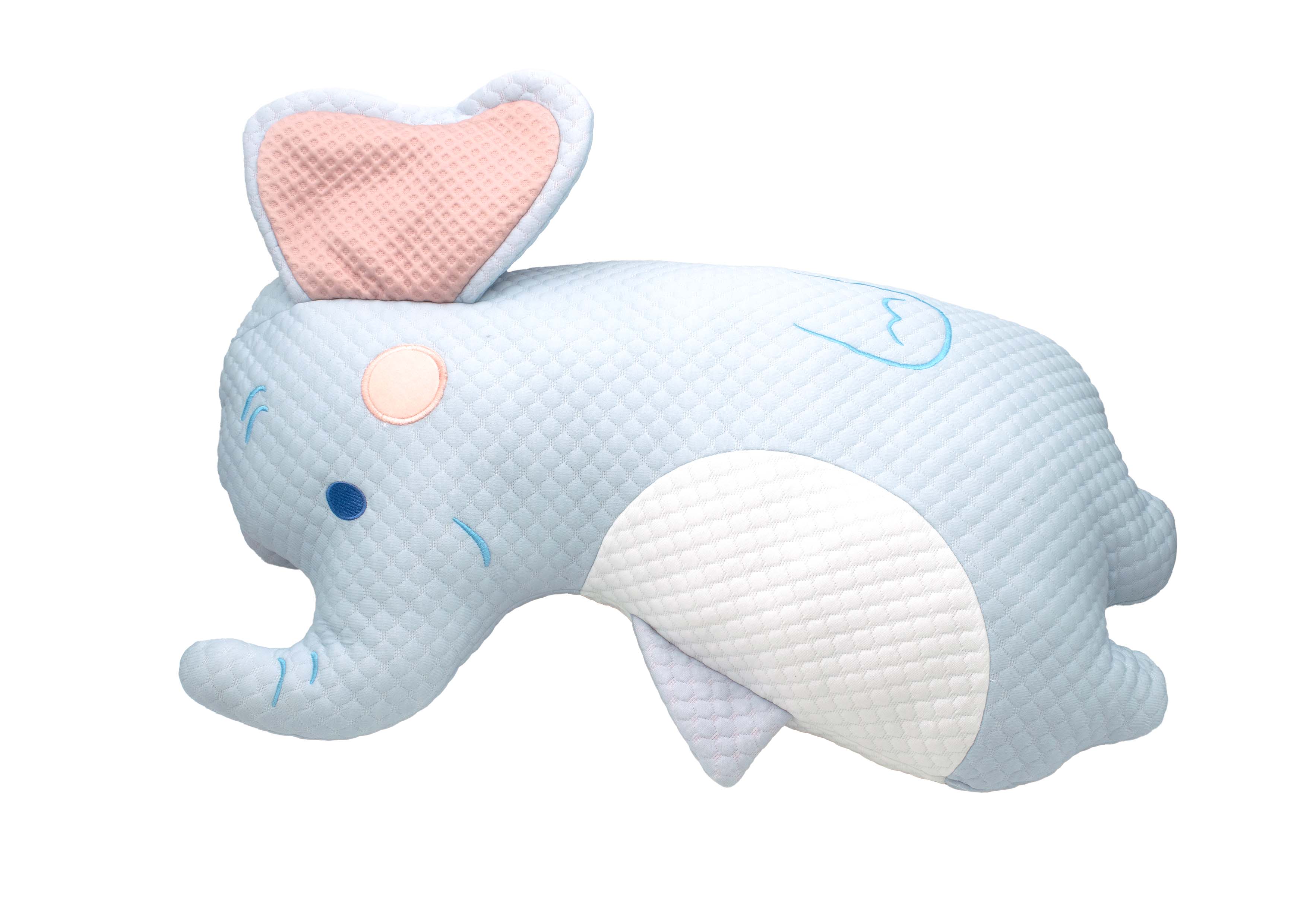 Cooling bean cushion with elephant design light blue